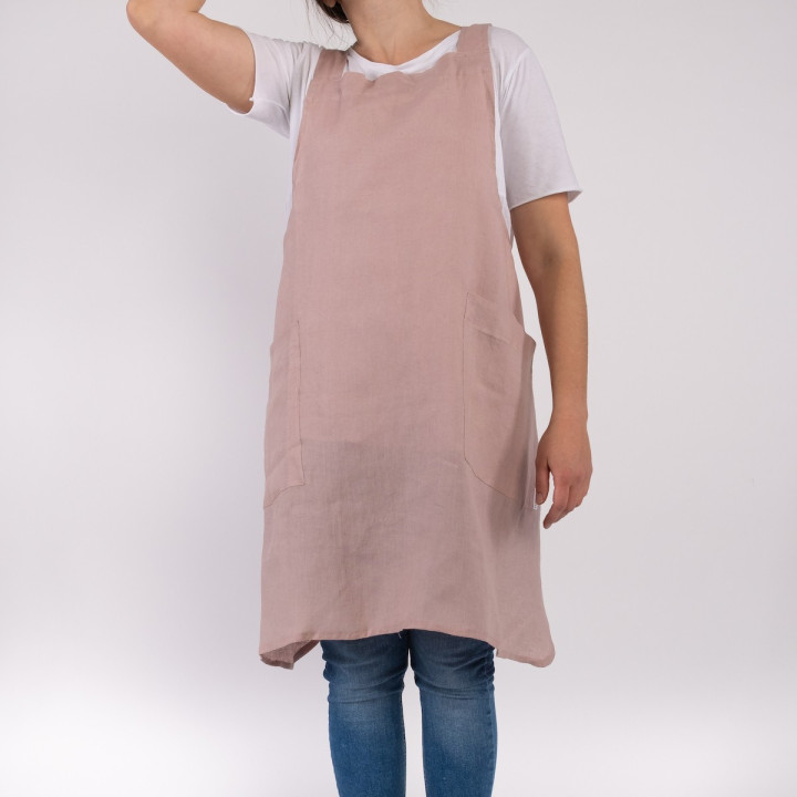 Apron ronja powder pink for kitchen-by Lennea
