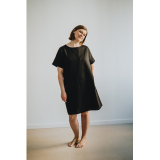 Britta linen dress (black)