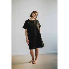 Britta linen dress (black)