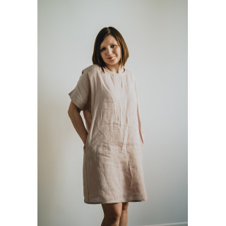 Britta linen dress (powder pink)