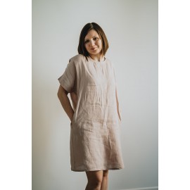 Britta linen dress (powder pink)