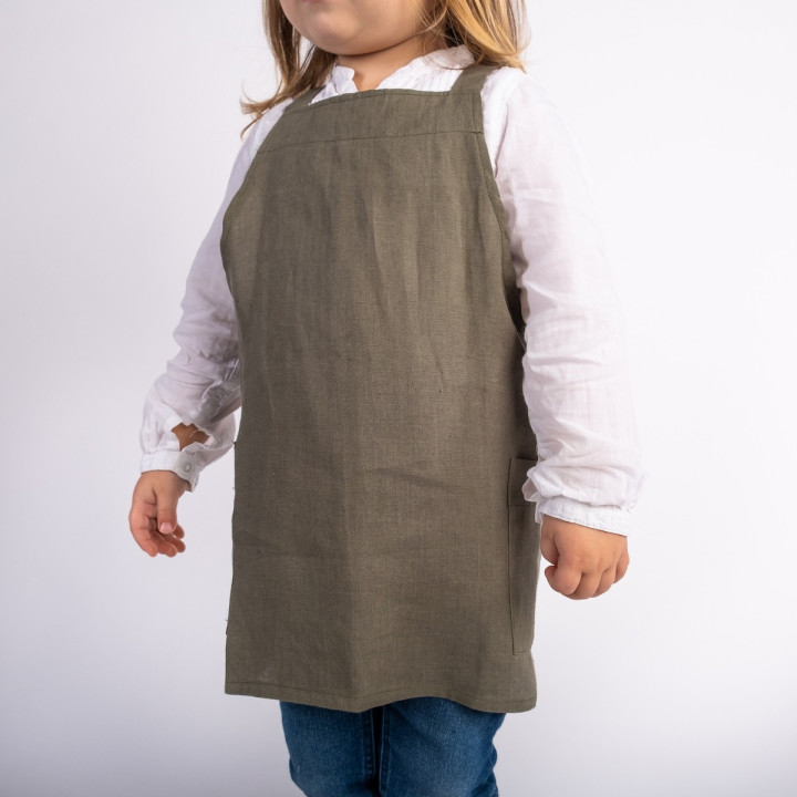Children's apron with braces - 100% linen