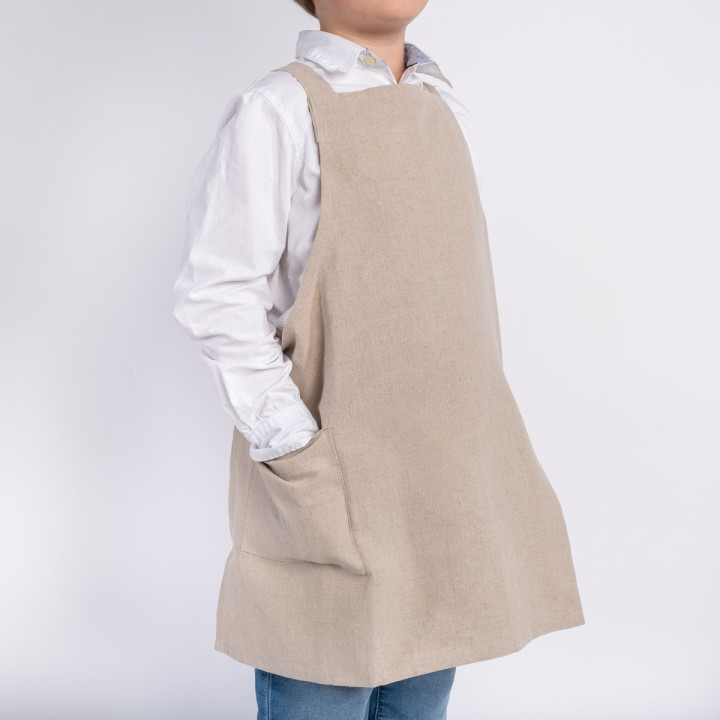Lotta Children's Apron (Natural Heavy) - with Suspenders