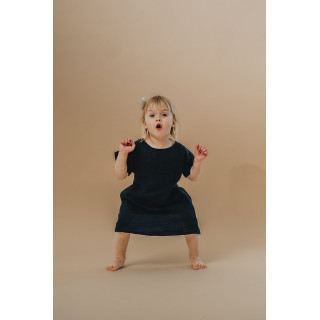 Liten Britta children's linen dress (ink)