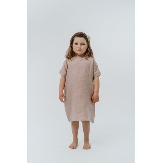 Liten Britta children's linen dress (powder pink)