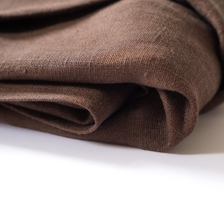 Szlafrok ze zmiękczonego lnu (czekoladowy)