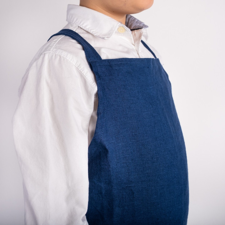Lotta children's apron (indigo) - with braces