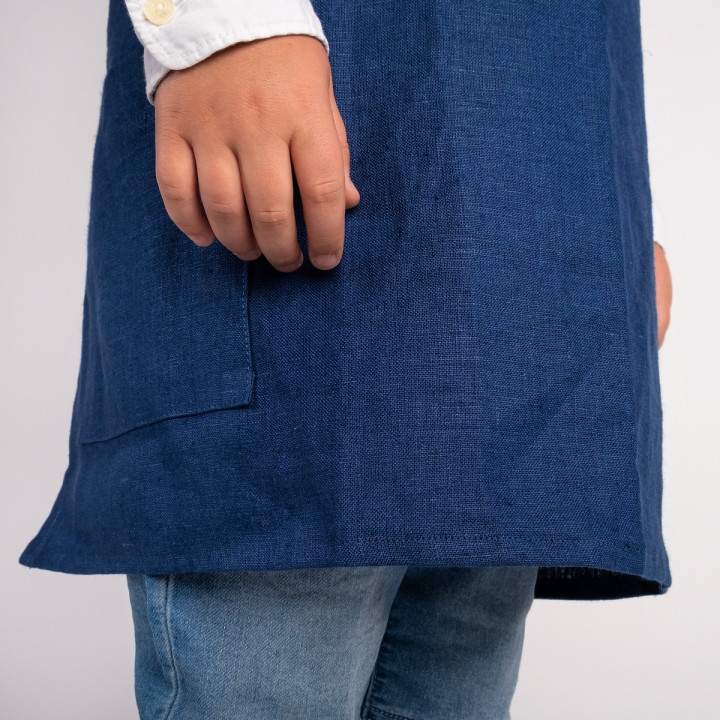 Lotta Children's Apron (indigo) - with suspenders