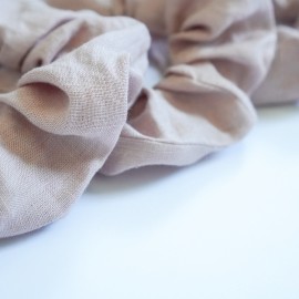 Linen scrunchie hair elastic