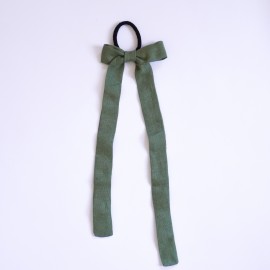 Hair elastic - long, linen bow