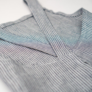 Lotta children's apron (navy blue stripes) - with braces