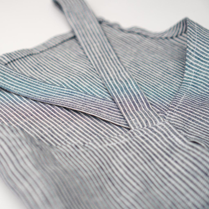 Lotta children's apron (navy blue stripes) - with braces