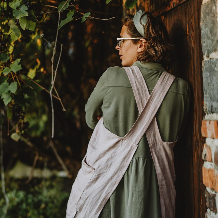 Madika Japanese apron (powder pink)