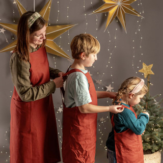 Christmas apron set - 100% linen
