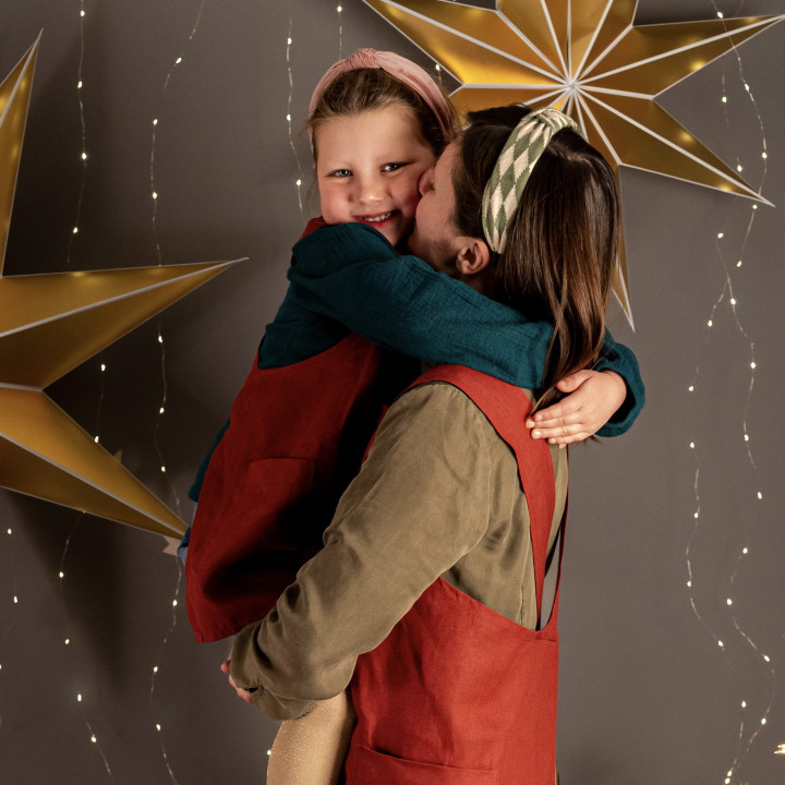 Christmas apron set - 100% linen