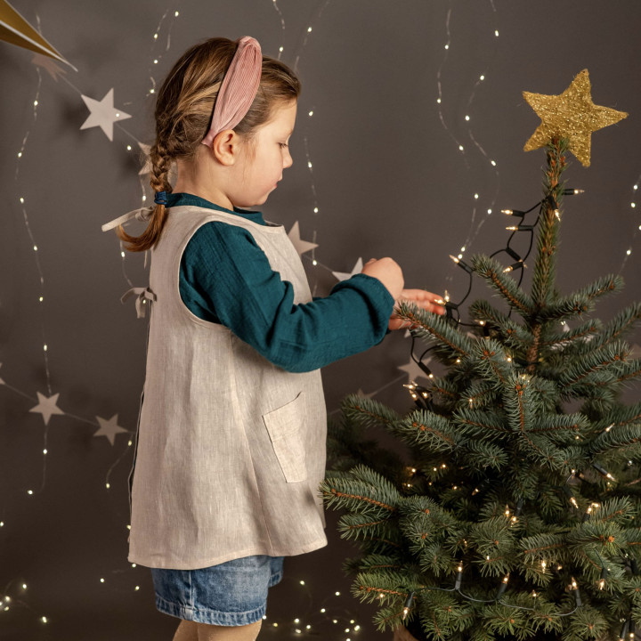 Kerstin children's linen apron - tied