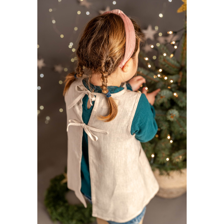 Kerstin children's linen apron - tied