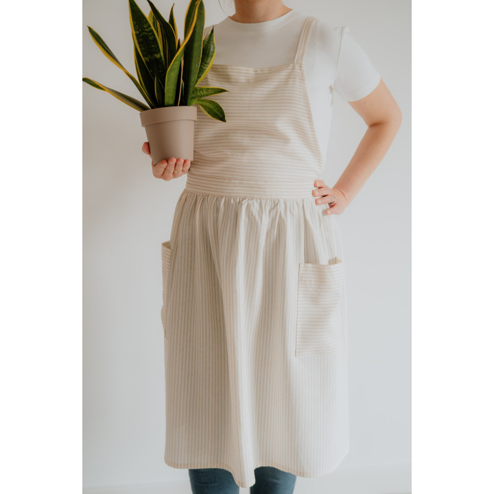 Fartuch francuski jasne paski