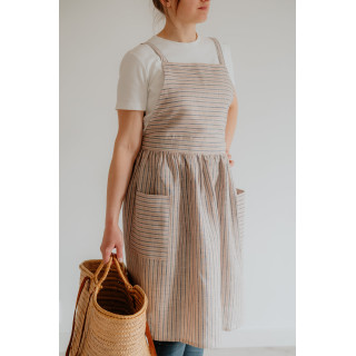 French apron (beige stripes)