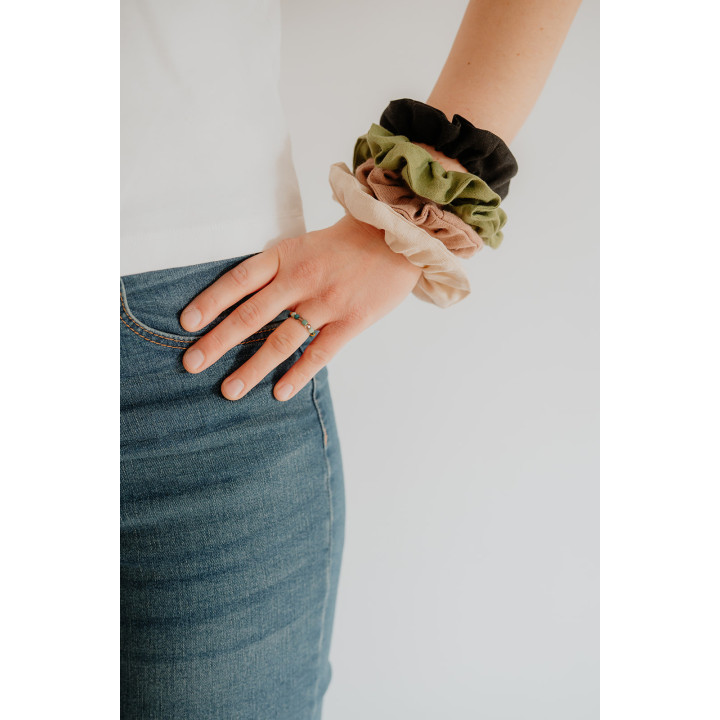 Linen scrunchie hair band