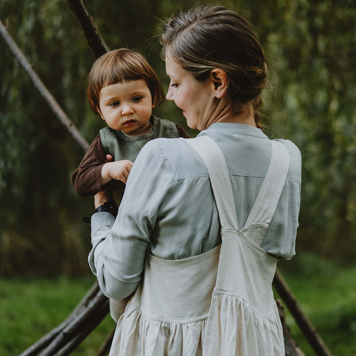 Mia dress apron - natural linen