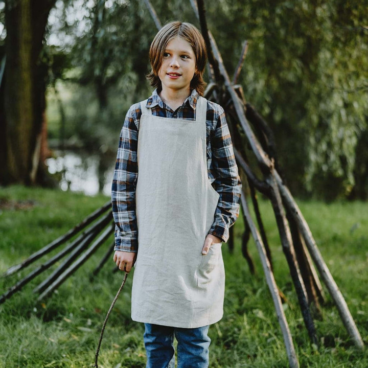 Lotta Children's Apron (Natural Heavy) - with Suspenders