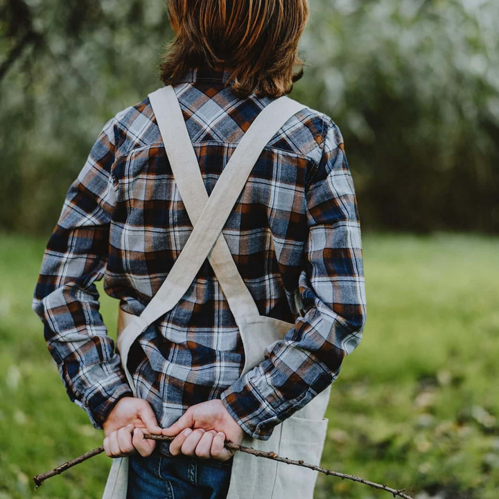 Lotta Children's Apron (Natural Heavy) - with Suspenders