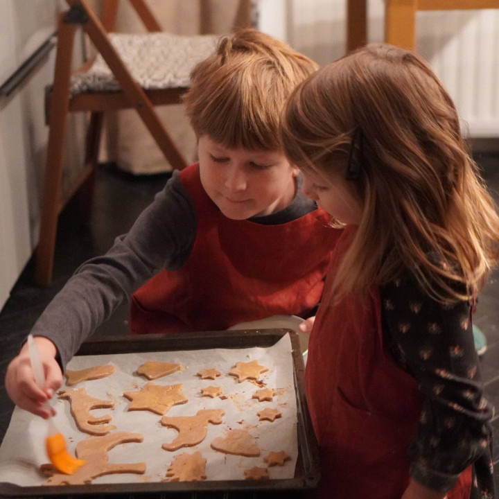 Lotta children's apron (cherry)-with braces