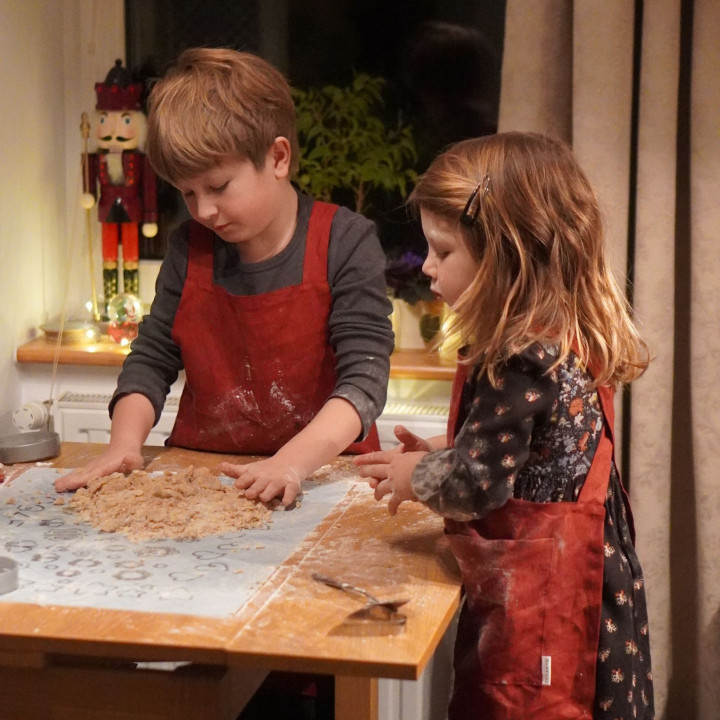 Lotta children's apron (cherry)-with braces