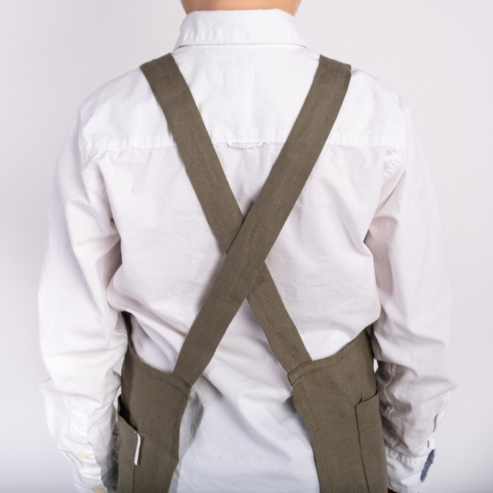 Children's apron with braces - 100% linen