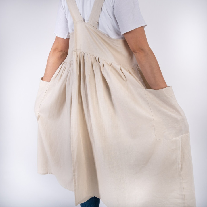 Mia dress apron - natural linen