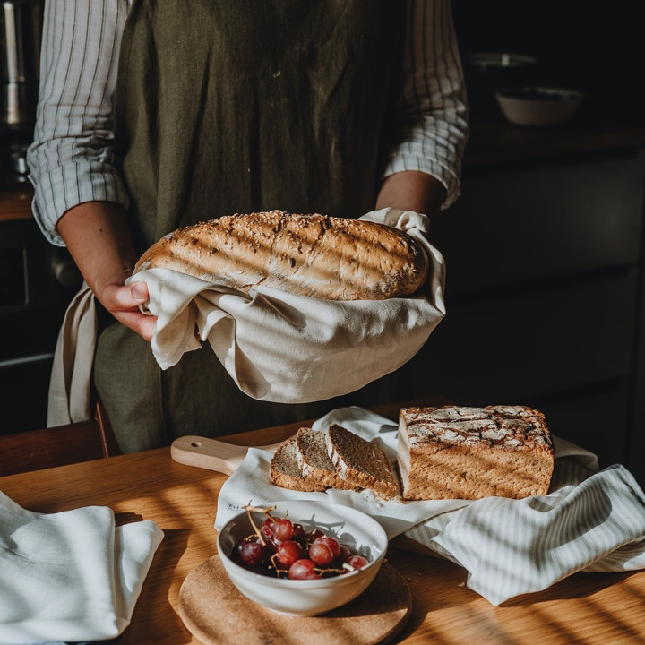 Linen cloth (natural stripes)