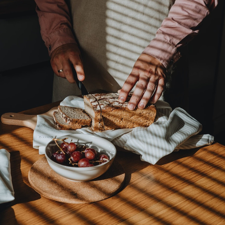 Linen cloth (natural stripes)