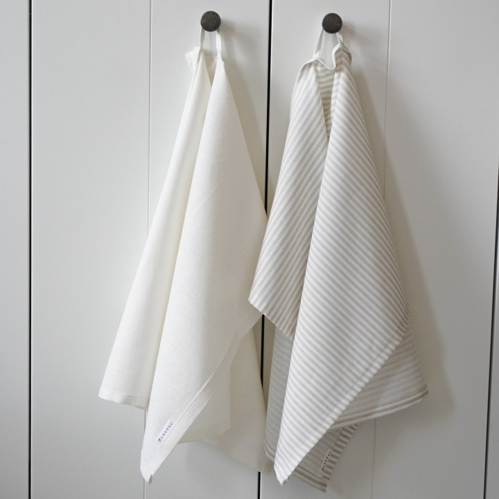 Linen cloth (natural stripes)