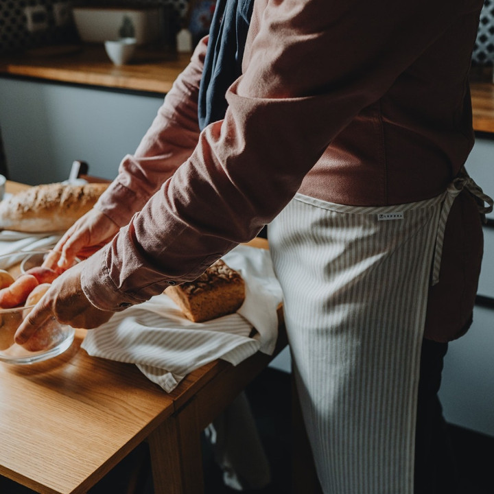 2in1 cloth-apron (natural stripes)