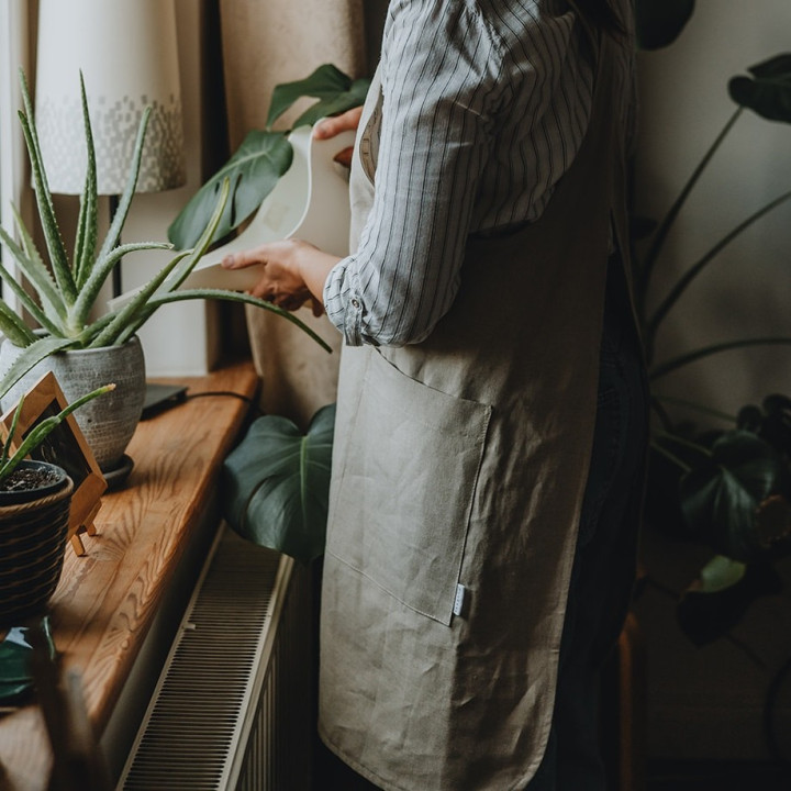 Apron ronja natural for kitchen-by Lennea