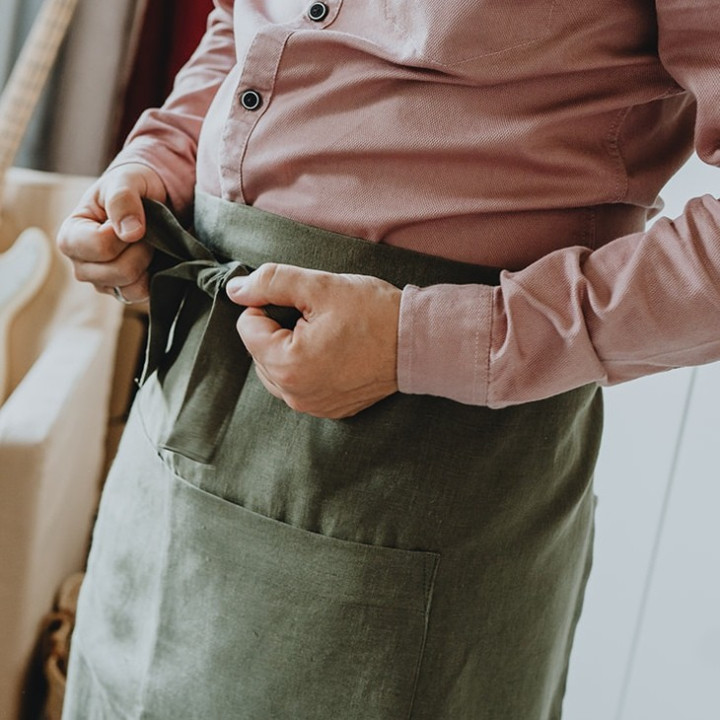 Olive apron - a perfect addition to your kitchen