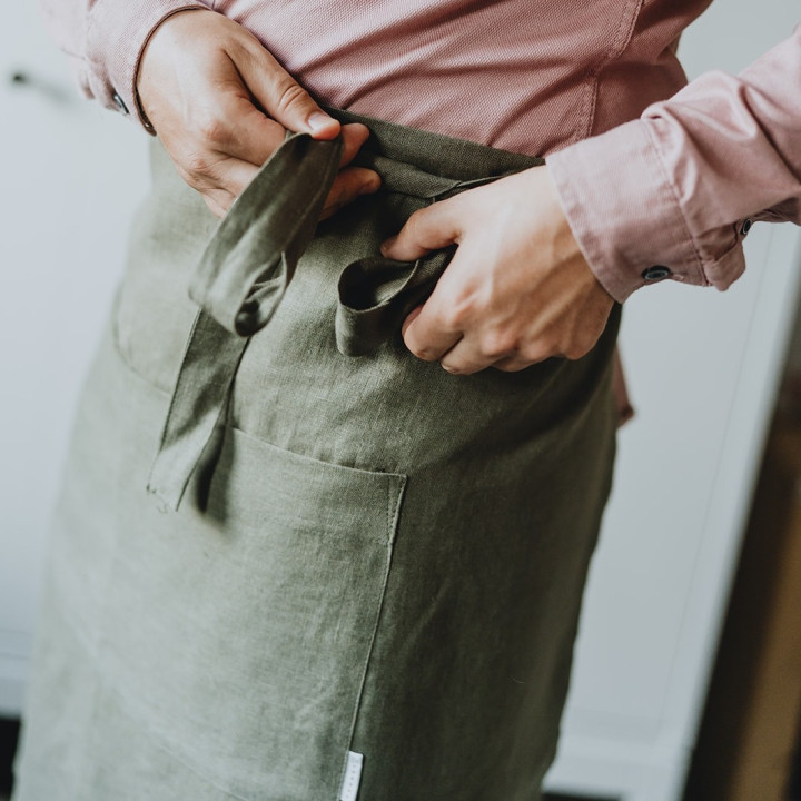 Olive apron - a perfect addition to your kitchen