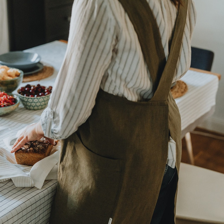 Floral apron - with your logo - embroidery - lennea.pl