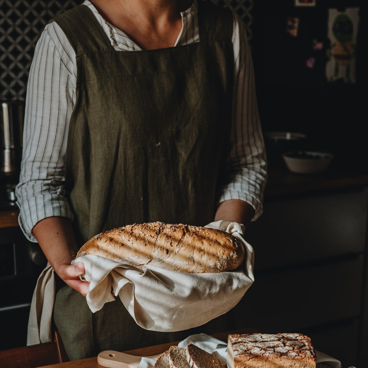 Floral apron - with your logo - embroidery - lennea.pl