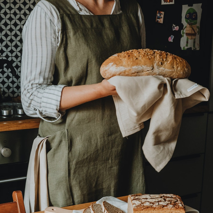 Floral apron - with your logo - embroidery - lennea.pl