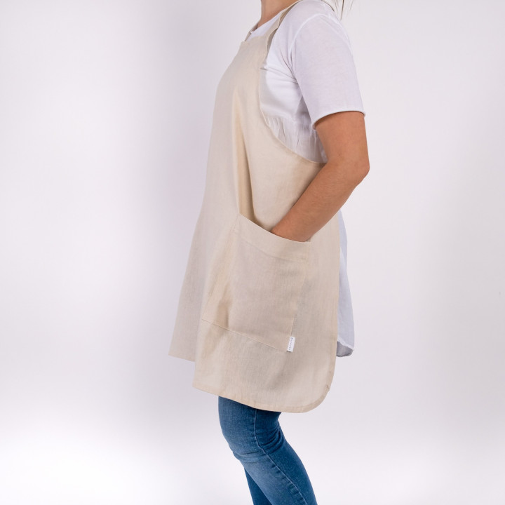 Apron ronja natural for kitchen-by Lennea